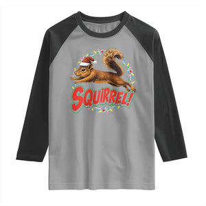 Funny Christmas Squirrel Raglan Shirt Xmas Vacation Holiday Movie TS11 Sport Gray Black Print Your Wear