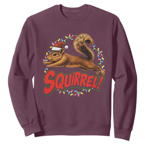 Funny Christmas Squirrel Sweatshirt Xmas Vacation Holiday Movie TS11 Maroon Print Your Wear