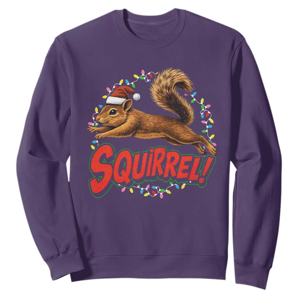 Funny Christmas Squirrel Sweatshirt Xmas Vacation Holiday Movie TS11 Purple Print Your Wear