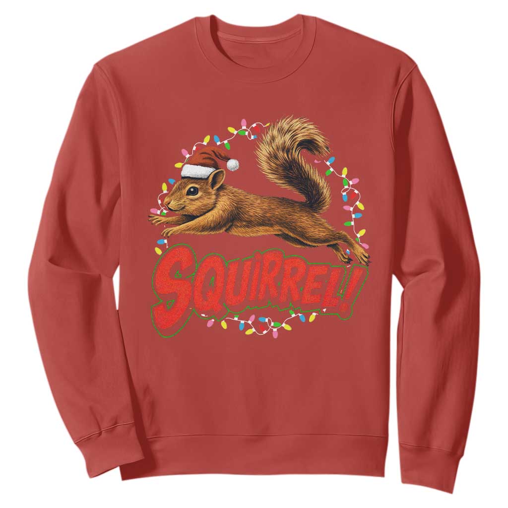 Funny Christmas Squirrel Sweatshirt Xmas Vacation Holiday Movie TS11 Red Print Your Wear