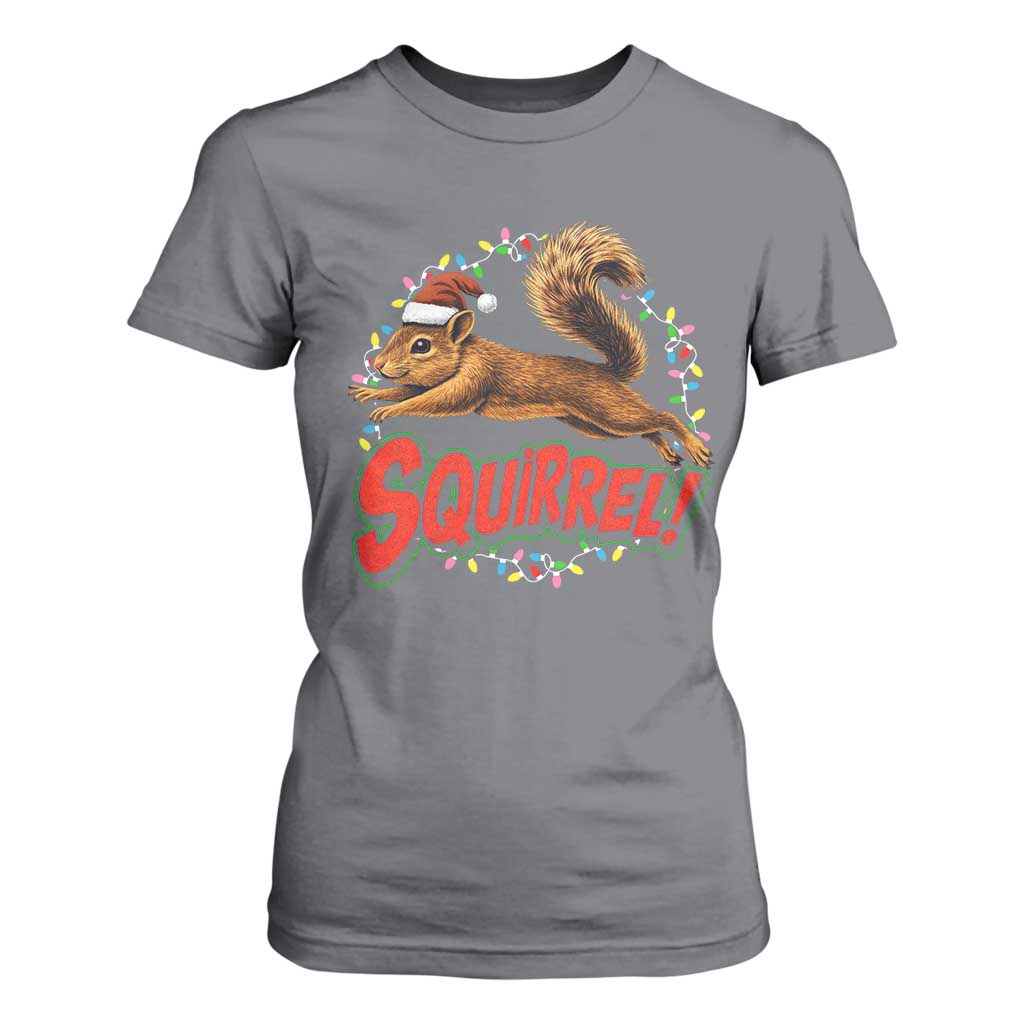 Funny Christmas Squirrel T Shirt For Women Xmas Vacation Holiday Movie TS11 Charcoal Print Your Wear