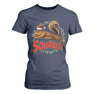 Funny Christmas Squirrel T Shirt For Women Xmas Vacation Holiday Movie TS11 Navy Print Your Wear
