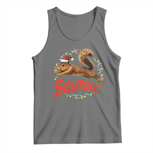 Funny Christmas Squirrel Tank Top Xmas Vacation Holiday Movie TS11 Black Heather Print Your Wear