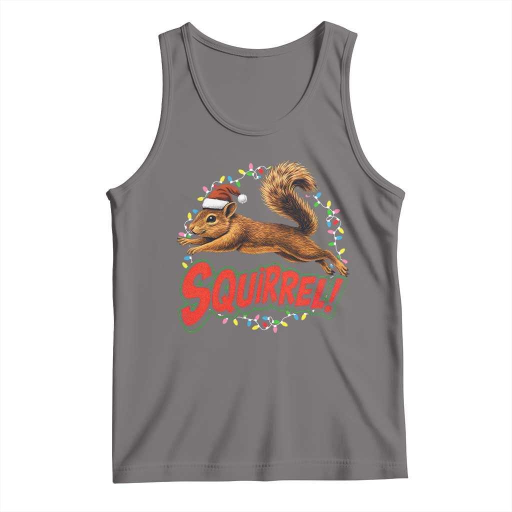 Funny Christmas Squirrel Tank Top Xmas Vacation Holiday Movie TS11 Deep Heather Print Your Wear