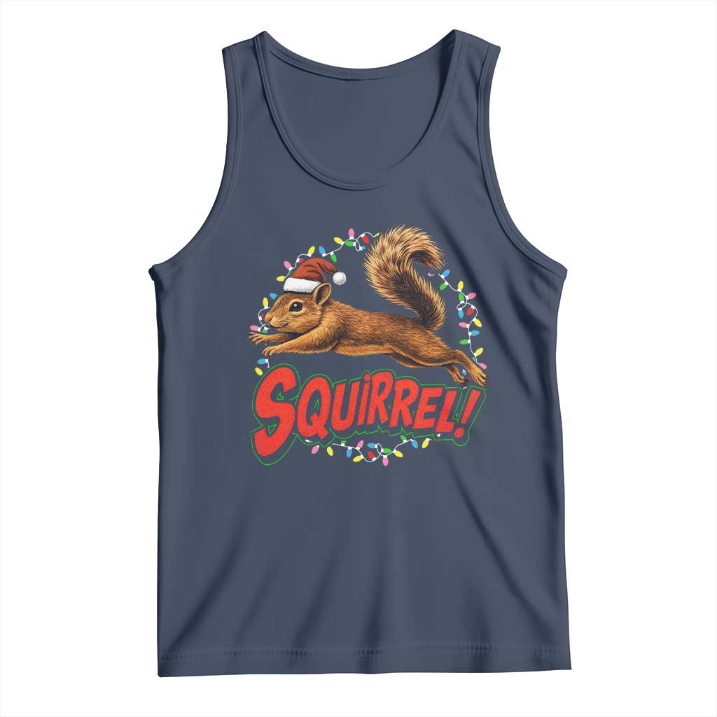 Funny Christmas Squirrel Tank Top Xmas Vacation Holiday Movie TS11 Navy Print Your Wear