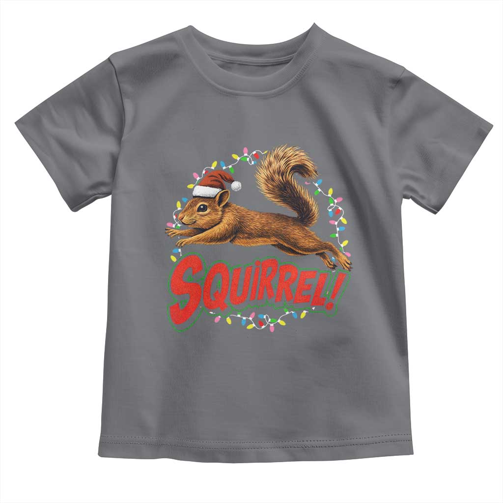 Funny Christmas Squirrel Toddler T Shirt Xmas Vacation Holiday Movie TS11 Charcoal Print Your Wear