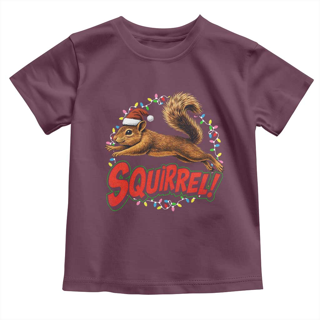 Funny Christmas Squirrel Toddler T Shirt Xmas Vacation Holiday Movie TS11 Maroon Print Your Wear