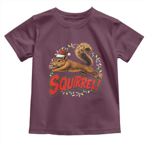 Funny Christmas Squirrel Toddler T Shirt Xmas Vacation Holiday Movie TS11 Maroon Print Your Wear