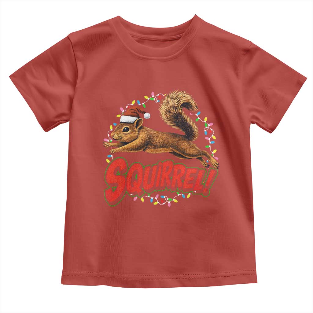 Funny Christmas Squirrel Toddler T Shirt Xmas Vacation Holiday Movie TS11 Red Print Your Wear