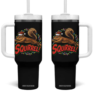 Funny Christmas Squirrel Tumbler With Handle Xmas Vacation Holiday Movie TS11 One Size: 40 oz Black Print Your Wear