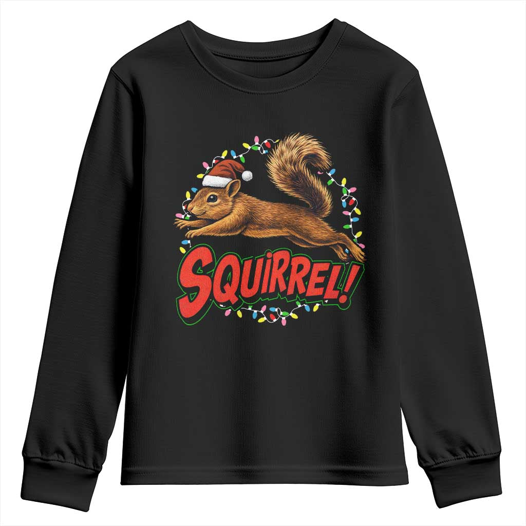 Funny Christmas Squirrel Youth Sweatshirt Xmas Vacation Holiday Movie TS11 Black Print Your Wear