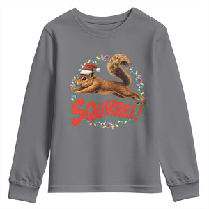 Funny Christmas Squirrel Youth Sweatshirt Xmas Vacation Holiday Movie TS11 Charcoal Print Your Wear