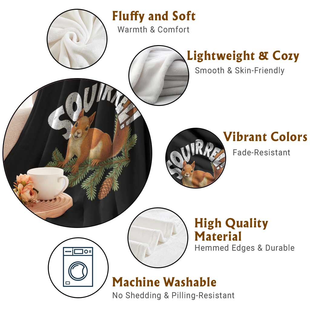 Funny Christmas Squirrel Throw Blanket Xmas Vacation Holiday Movie Pine Tree TS11 Print Your Wear