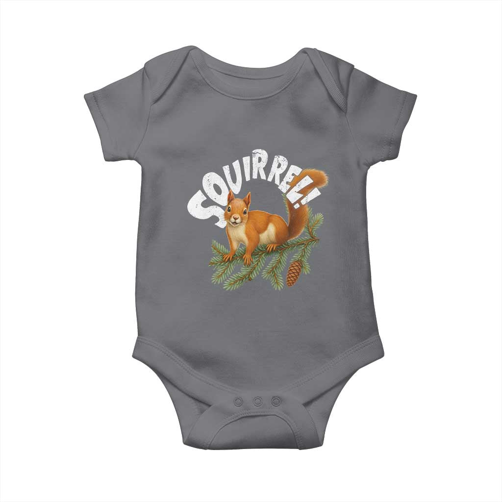 Funny Christmas Squirrel Baby Onesie Xmas Vacation Holiday Movie Pine Tree TS11 Charcoal Print Your Wear