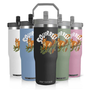 Funny Christmas Squirrel Flip Straw Tumbler Xmas Vacation Holiday Movie Pine Tree TS11 Print Your Wear