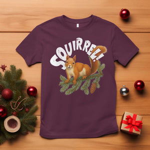 Funny Christmas Squirrel T Shirt Xmas Vacation Holiday Movie Pine Tree TS11 Maroon Print Your Wear
