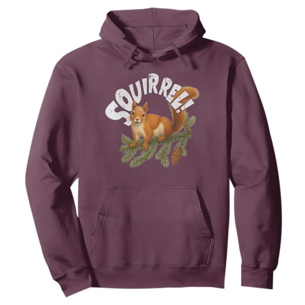 Funny Christmas Squirrel Hoodie Xmas Vacation Holiday Movie Pine Tree TS11 Maroon Print Your Wear