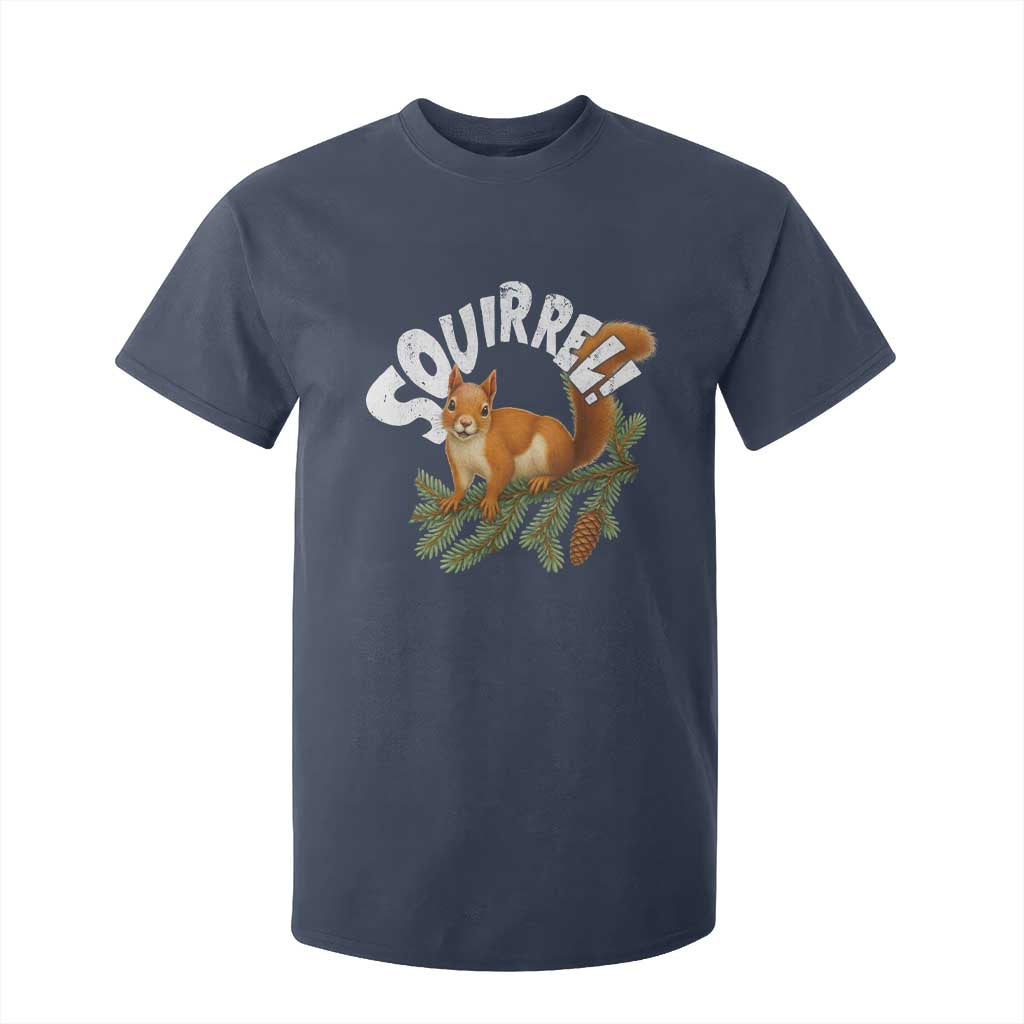 Funny Christmas Squirrel T Shirt For Kid Xmas Vacation Holiday Movie Pine Tree TS11 Navy Print Your Wear