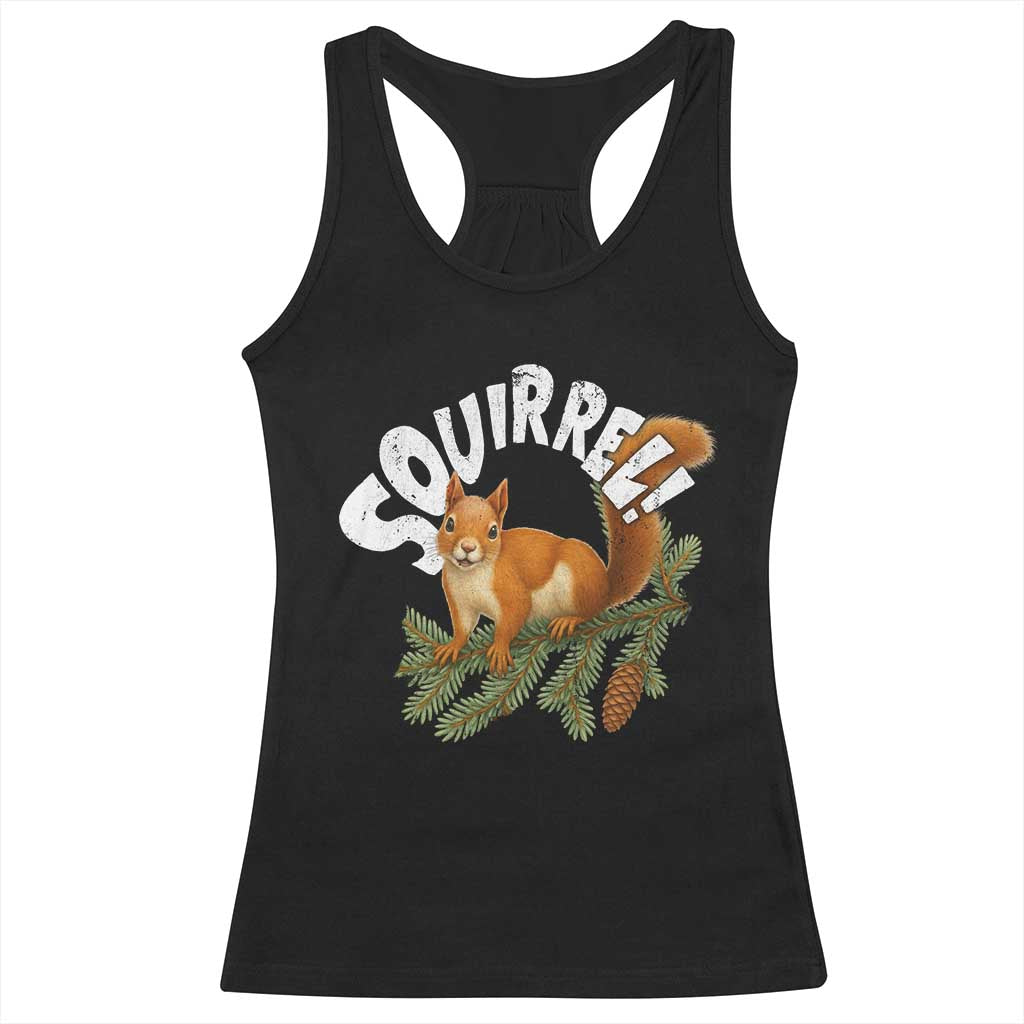 Funny Christmas Squirrel Racerback Tank Top Xmas Vacation Holiday Movie Pine Tree TS11 Black Print Your Wear