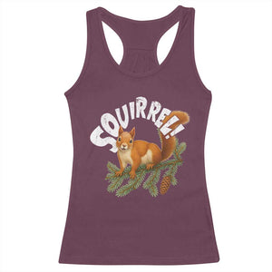 Funny Christmas Squirrel Racerback Tank Top Xmas Vacation Holiday Movie Pine Tree TS11 Maroon Print Your Wear