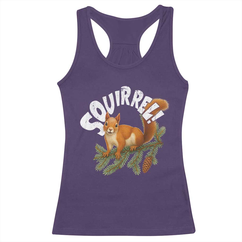 Funny Christmas Squirrel Racerback Tank Top Xmas Vacation Holiday Movie Pine Tree TS11 Purple Print Your Wear