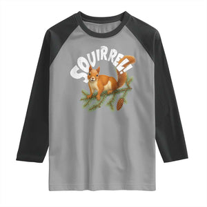 Funny Christmas Squirrel Raglan Shirt Xmas Vacation Holiday Movie Pine Tree TS11 Sport Gray Black Print Your Wear