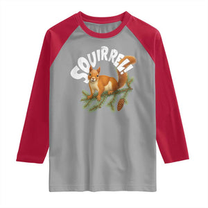 Funny Christmas Squirrel Raglan Shirt Xmas Vacation Holiday Movie Pine Tree TS11 Sport Gray Red Print Your Wear