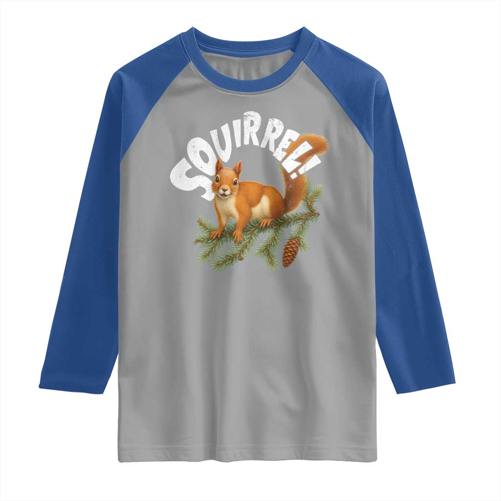 Funny Christmas Squirrel Raglan Shirt Xmas Vacation Holiday Movie Pine Tree TS11 Sport Gray Royal Print Your Wear