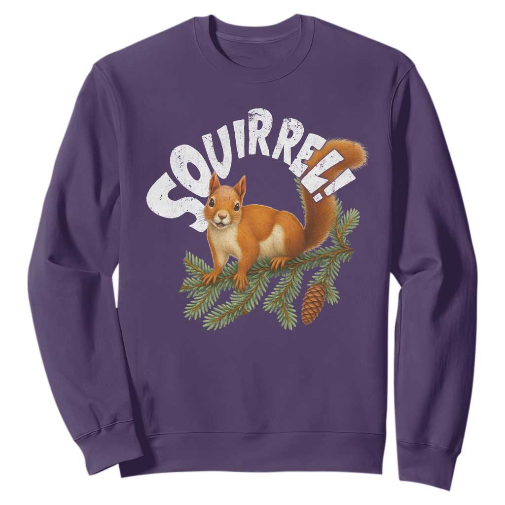 Funny Christmas Squirrel Sweatshirt Xmas Vacation Holiday Movie Pine Tree TS11 Purple Print Your Wear