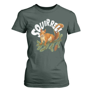Funny Christmas Squirrel T Shirt For Women Xmas Vacation Holiday Movie Pine Tree TS11 Dark Forest Green Print Your Wear