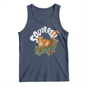 Funny Christmas Squirrel Tank Top Xmas Vacation Holiday Movie Pine Tree TS11 Navy Print Your Wear