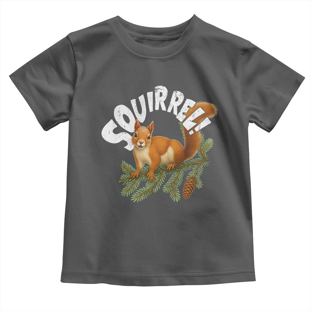 Funny Christmas Squirrel Toddler T Shirt Xmas Vacation Holiday Movie Pine Tree TS11 Dark Heather Print Your Wear