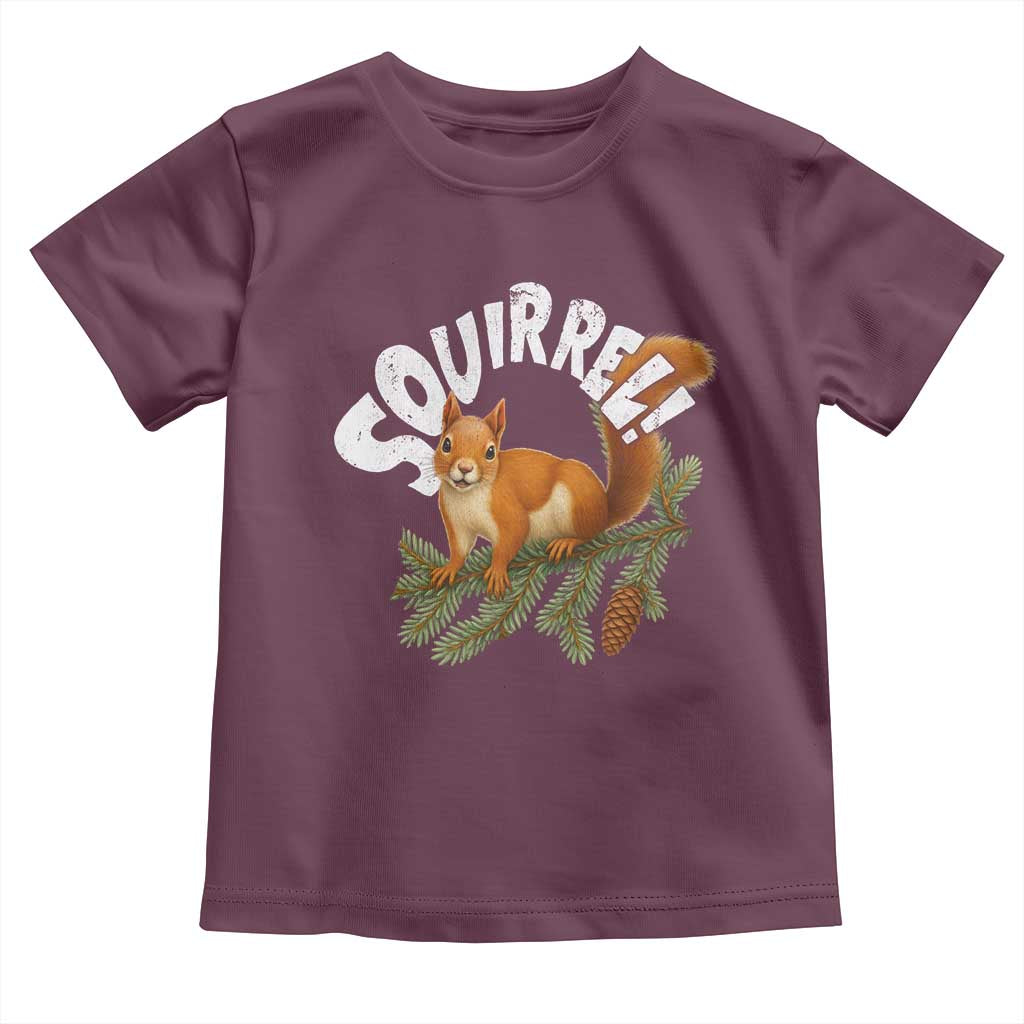 Funny Christmas Squirrel Toddler T Shirt Xmas Vacation Holiday Movie Pine Tree TS11 Maroon Print Your Wear