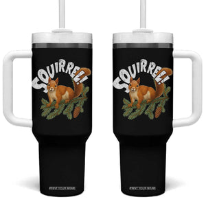 Funny Christmas Squirrel Tumbler With Handle Xmas Vacation Holiday Movie Pine Tree TS11 One Size: 40 oz Black Print Your Wear