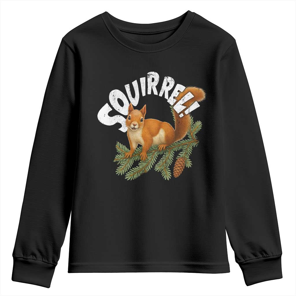 Funny Christmas Squirrel Youth Sweatshirt Xmas Vacation Holiday Movie Pine Tree TS11 Black Print Your Wear