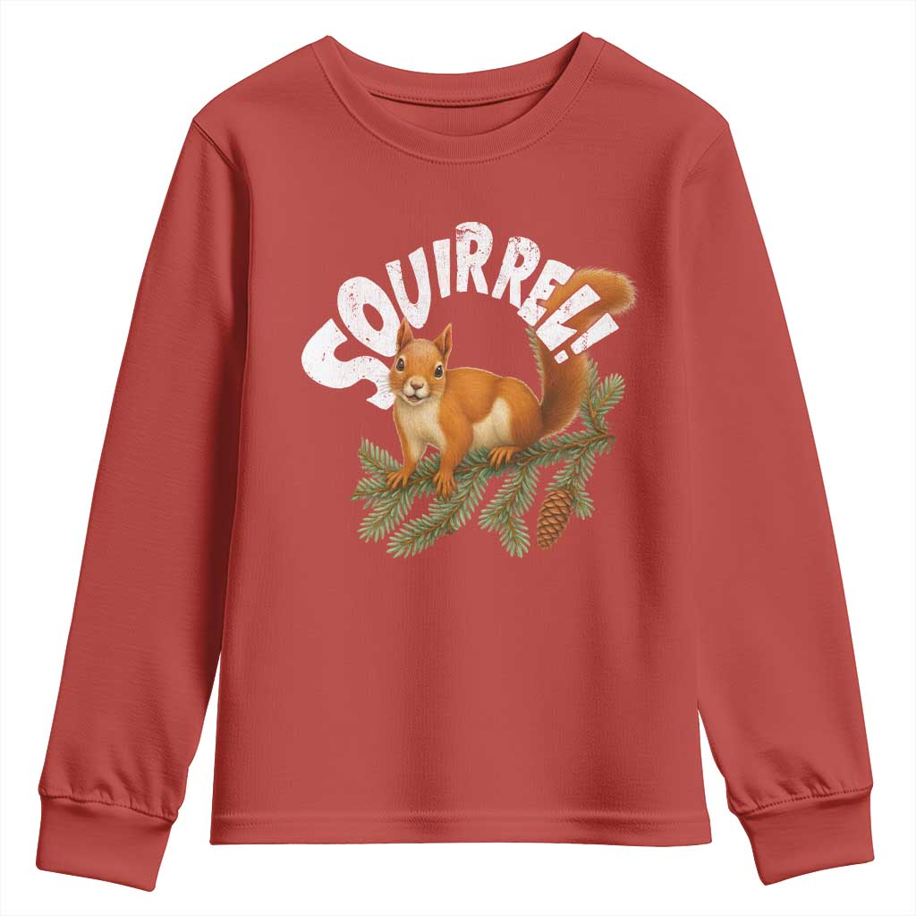 Funny Christmas Squirrel Youth Sweatshirt Xmas Vacation Holiday Movie Pine Tree TS11 Red Print Your Wear
