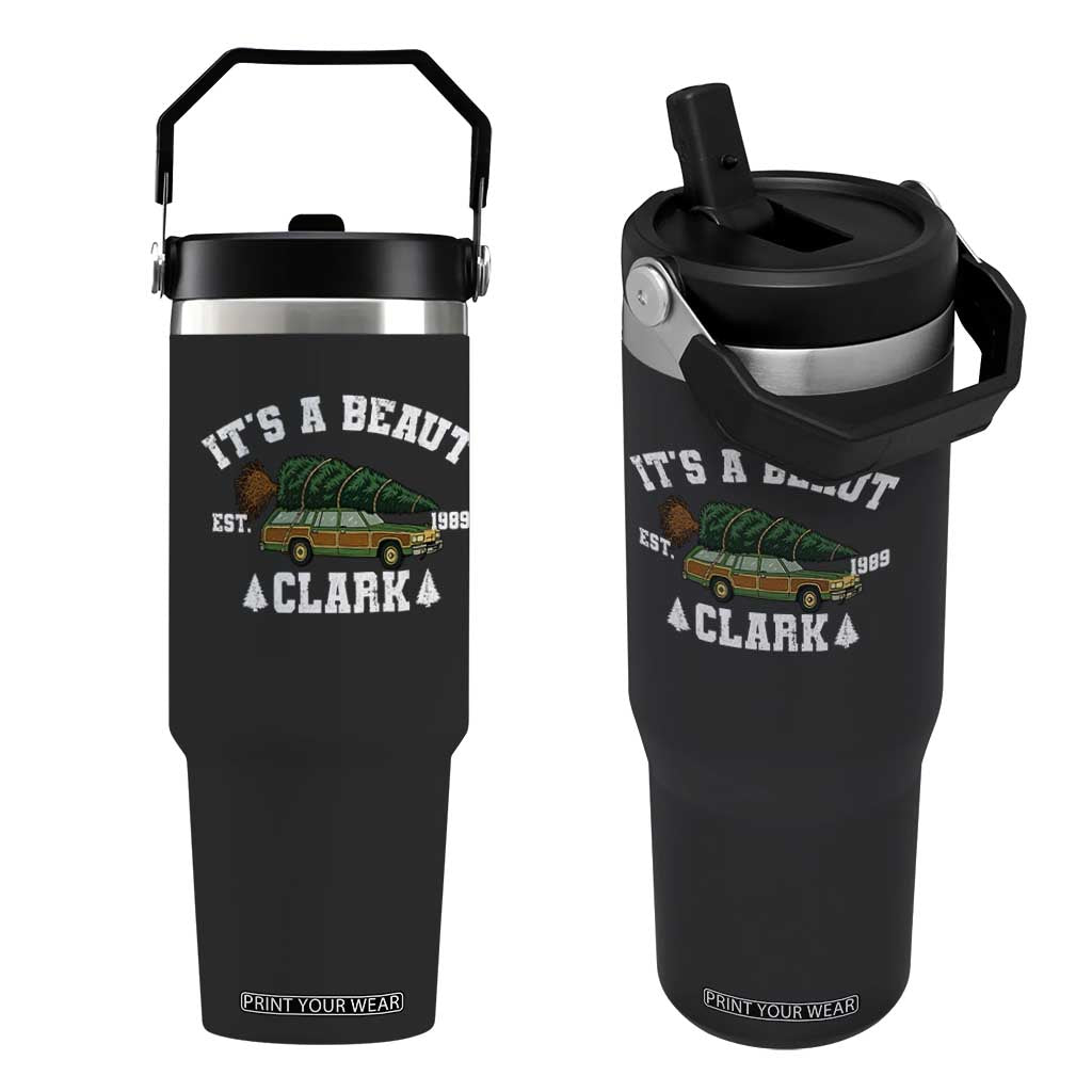 Its A Beaut Clark Flip Straw Tumbler Funny Christmas Vacation Holiday Movie TS11 One Size: 30 oz Black Print Your Wear
