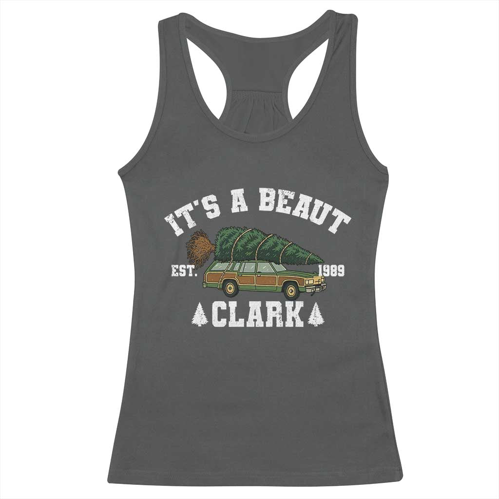 Its A Beaut Clark Racerback Tank Top Funny Christmas Vacation Holiday Movie TS11 Dark Heather Print Your Wear