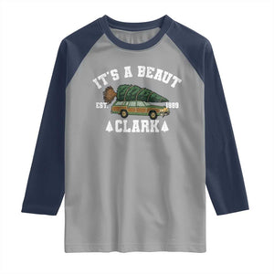 Its A Beaut Clark Raglan Shirt Funny Christmas Vacation Holiday Movie TS11 Sport Gray Navy Print Your Wear
