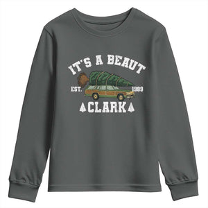 Its A Beaut Clark Youth Sweatshirt Funny Christmas Vacation Holiday Movie TS11 Dark Heather Print Your Wear