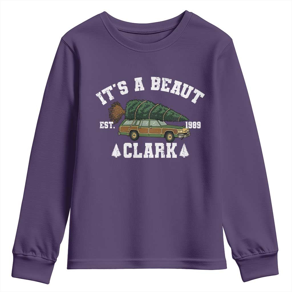 Its A Beaut Clark Youth Sweatshirt Funny Christmas Vacation Holiday Movie TS11 Purple Print Your Wear