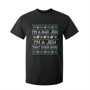 Funny Jewish Hanukkah T Shirt For Kid I Am A Bad Jew I Am A Jew That Does Good TS11 Black Print Your Wear