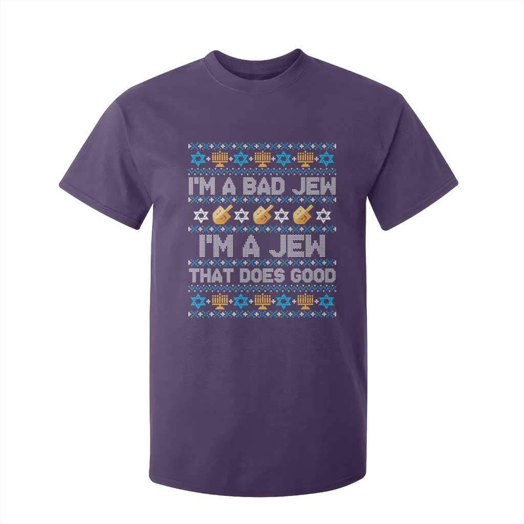 Funny Jewish Hanukkah T Shirt For Kid I Am A Bad Jew I Am A Jew That Does Good TS11 Purple Print Your Wear