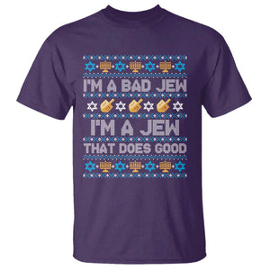 Funny Jewish Hanukkah T Shirt I Am A Bad Jew I Am A Jew That Does Good TS11 Purple Print Your Wear