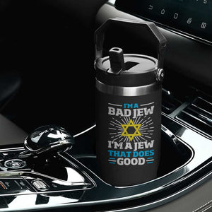 Funny Jewish Flip Straw Tumbler I Am A Bad Jew I Am A Jew That Does Good TS11 Print Your Wear