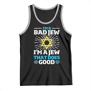 Funny Jewish Tank Top I Am A Bad Jew I Am A Jew That Does Good TS11 Black Athletic Heather Print Your Wear