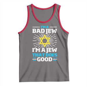 Funny Jewish Tank Top I Am A Bad Jew I Am A Jew That Does Good TS11 Deep Heather Red Print Your Wear