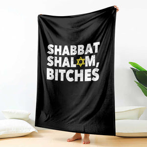 Funny Hanukkah Shabbat Shalom Bitches Throw Blanket Star Of David TS11 Print Your Wear
