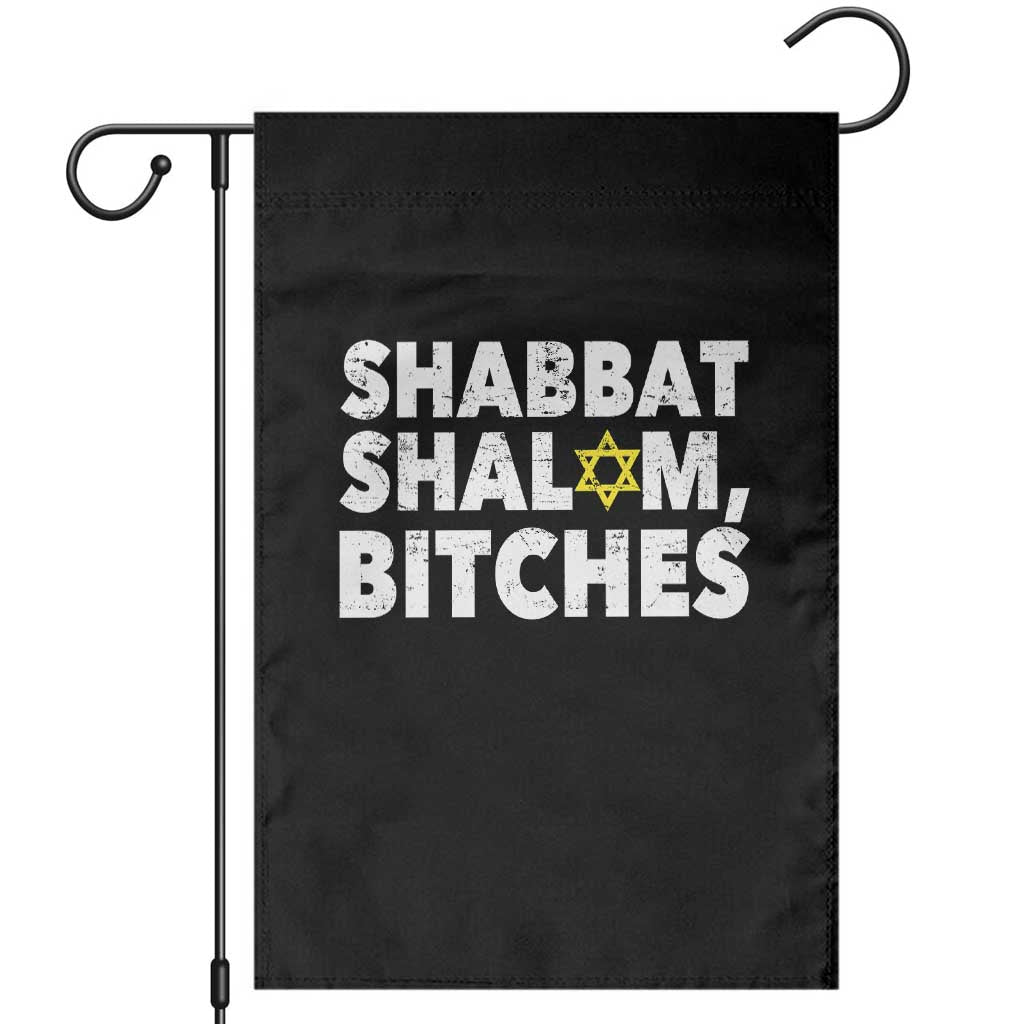 Funny Hanukkah Shabbat Shalom Bitches Garden Flag Star Of David TS11 Black Print Your Wear