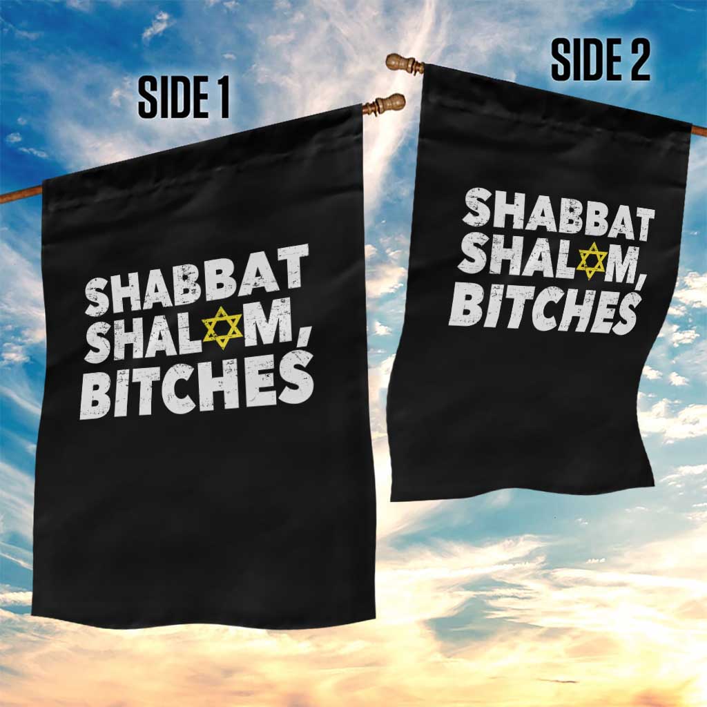 Funny Hanukkah Shabbat Shalom Bitches Garden Flag Star Of David TS11 Print Your Wear